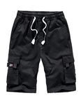 APTRO Men's Cargo Shorts Relaxed Fit Multi-Pockets Casual Cotton Cargo Short MC01 Black L