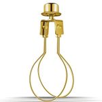 Clip on Lampshade Adapter, Lamp Shade Light Bulb Clip Adapter Includes Finial and Lampshade Levellers, Lamp Shade Holder for Clip On Light Bulbs Attaching Finial DIY Lighting Accessories (1 Pcs, Gold)