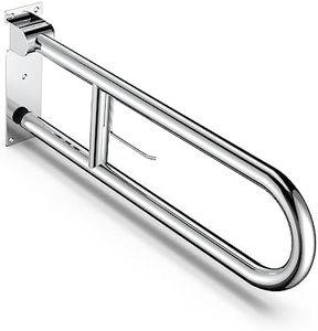 NArra 23.6 Inch Handicap Grab Bar with Toilet Paper Roll Holder, Flip Up Polished ChromeToilet Grab Bar, Wall Mount Stainless Steel Bathroom Safety Handrails for Elderly Disabled Pregnant Woman