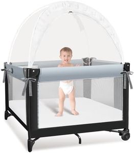 Crib Tent to Keep Baby from Climbing Out - Crib Net to Keep Baby in - Mesh Crib Climbing Prevention, Pop Up Crib Tent, Two-Way Self-Locking Metal Zipper (White, Small)