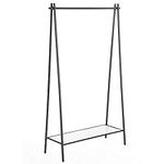 SONGMICS Clothes Rail, Clothes Rack, Garment Rack with Steel Frame, with Hanging Rail and Shelf, 33.5 x 92.5 x 153 cm, for Bedroom, Dressing Room, Laundry Room, Matte Black HSR23BK