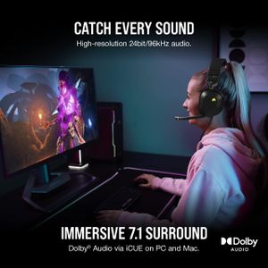 Corsair HS80 RGB Gaming Headset – Wireless Surround Sound PC Headphones