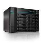 Asustor Lockerstor 10 | AS6510T | Enterprise Network Attached Storage | 2.1GHz Quad-Core, Two 10GbE Port, Two 2.5GbE Port, Two M.2 Slot for NVMe SSD Cache, 8GB RAM DDR4 (10 Bay Diskless NAS)