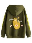 Veirdo Cotton Fleece Regular Fit Hooded Sweatshirt Full Sleeves Hold The Vision Back Graphic Printed Jumper Olive Winter Wear Sweatshirt for Men (W_05_HLDVSION_O_S)