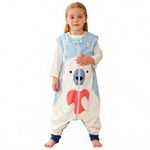 MICHLEY Baby Unisex Sleeveless Sleeping Bag with Feet Sleeping Sack Polyester Wearable Blankets for Toddler, Bear, 5-6T