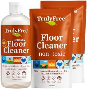 Truly Free Floor Cleaner Kit - Plant-Based Mopping Solution (16oz Reusable Empty Bottle + Two Pouches, 3oz ea.) - DIY All-Surface Cleaner for Hardwood, Tile, Wood & Concrete