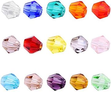 BEADNOVA 1500pcs 4mm Faceted Xilion Bicone Crystalized Crystal Glass Beads for Jewelry Making