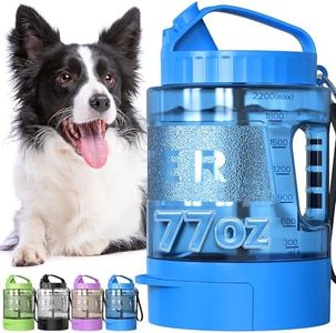 Portable Dog Travel Water Bottle, 77oz Large Dog Water Bowl Dispenser Portable, Leakproof Pet Drinking Bottle Dispenser for Hiking Camping Walking Travelling Beach Car Trips, BPA Free,Blue