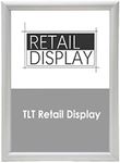 TLT RETAIL DISPLAY Snap lock Poster Frames 25mm A0 A1 A2 A3 A4 PREMIUM Aluminum Snap poster frame Sign holder wall mount Silver SQ (A3)