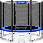MONZANA® 10ft Trampoline Set with Safety Net & Ladder | Complete Outdoor Garden Trampoline for Kids & Adults | Heavy-Duty Frame Edge Cover, Spring Tool | Home Fitness Family Toddler Play Equipment