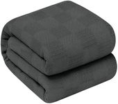 Oakias 100% Cotton Blanket Queen Grey - 350 GSM 90 x 90 Inches Soft Thermal Blanket Queen Size - Throw Blanket Lightweight, Breathable & Durable Summer Blanket for Bed, Couches & Living Room