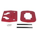 Aramox Battery Tray, Battery Hold Down Tray Bracket Aluminum Ball Milled Fit for Optima 34/78 Batteries (Red)