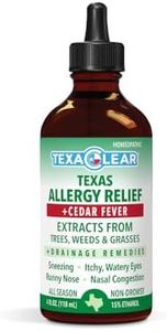 TexaClear Texas + Cedar Fever Homeopathic Allergy Drops + Drainage Remedies - All Season Relief for All Zones - 1oz (4oz)