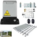 ECUTEE 370W Electric Sliding Gate Opener 800KG Automatic Sliding Gate Drive, Automatic Door Opener Motor Driveway Security Kit, with 2 Infrared Sensors and 4m Racks