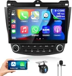 8 Core 4G+64G Car Radio for Honda Accord 2003 2004 2005 2006 2007, Wireless Apple Carplay Android Auto Car Stereo, 10.1” IPS Touchscreen with WiFi, GPS, Bluetooth,FM/RDS, 32EQ DSP, Rear Camera