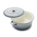 Merten & Storck German Enameled Iron, Round 26 cm/5 Litre Dutch Oven Pot with Lid, Induction, Galaxy Grey with Gradient