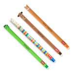 Legami Set of 4 Erasable Gel Pens, Teddy Bear, Corgi, Llama Themes, Ball on the End for Removing Ink, Black, Blue, Green, Red Heat-Sensitive Ink, Tip Diameter 0.7 mm