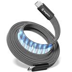 Magtame Magnetic 240W USB C to USB C Cable, 3.3ft Coiled USB C Cable Fast Charging Type C Flat Charger Cord Data Transfer for iPhone 15 Pro Plus Max, MacOS, Galaxy S24, Laptop Compatible 100W/60W