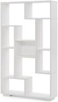 Giantex 120 cm Tall Bookshelf, Modern Geometric Bookcase with Open Shelves, Freestanding Book Storage Organizer Shelf with Anti-Tipping Kits for Home Office Living Room (White)