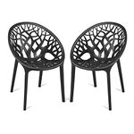 Oaknest Unboxing Furniture OAKNEST Crystal Oversized Designer Indoor/Outdoor Plastic Chair for Home (Color: Iron Black | Count: 2 Pc)