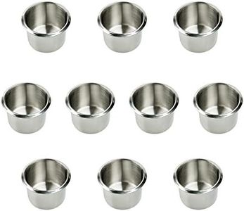 Game Table Cup Holder Insert - 10 Pack Stainless Steel Small Drop-in Drink Cup Holder, Poker Table Cup Holders for Casino Table, Game Table, Sofa, Boats, Bench, Work Desk, RV Cars & Trucks