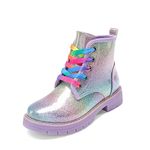 DREAM PAIRS Girls Mid Calf Riding Combat Ankle Boots,Size 13 Little Kid,Rainbow,SDBO2220K