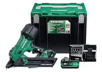 HiKOKI NR1838DKAJXZ 18V Brushless Metal Connector Nailer for Twisted Nails up to 38 mm with 2 x BSL36A18X 2.5/5.0Ah MV Batteries and Charger