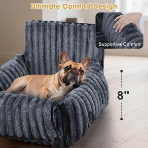 MIXJOY Dog Car Seat Bed – Grey Pet Travel Booster