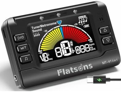 Flatsons MT-41 Rechargeable Digital Metronome Tuner 3-In-1 Many Instruments