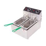 Kiran Enterprise Stainless Steel Electric 5 Liter Double Pan Deep Fryer for Restaurant and Kitchen and commercial Use