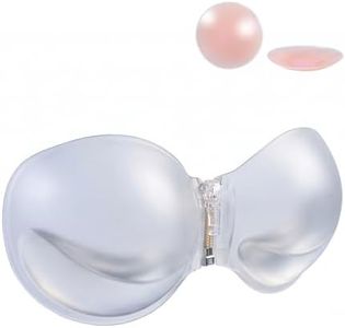 Clear Front Zipper Breast Augmentation Bra, Invisible Strapless Adhesive Bra Push up for Women, Transparent Sticky Bra Reusable Silicone Off Backless Viscous for Women Dress with Breast Enhancers