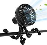 Pram Fan, Clip on Fan for Pram, Portable 3000mah Battery Personal Fan for Pram, Stroller Fan, Buggy Fan, Pushchair Fan for Car, Treadmill, Office, Baby Travel Essentials, Pram Accessories, Black