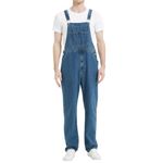 Bib Overalls for Men Denim, Relaxed Fit, Dark Blue, CA1-L