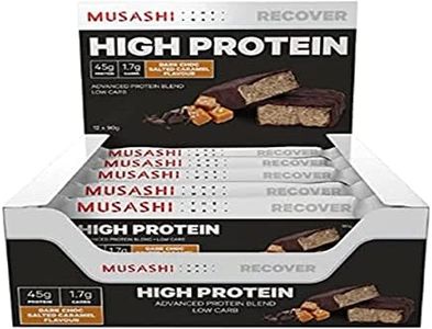 MUSASHI P45 Low Carb Salted Caramel High Protein Bar, 12 x 90g