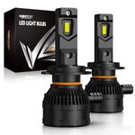 NIGHTEYE H7 LED Headlight Bulbs - 42000LM 200W H7 Headlight Bulbs with Fan, 800% 6500K White Light LED Bulbs, Pack of 2