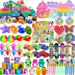 118 Pcs Party Favors for Kids, Pop Fidget Treasure Box Toys for Classroom, Prizes for Kids Classroom, Goodie Bag Stuffers, Pinata Stuffers Filler, Carnival Prizes Birthday Return Gifts for Kids 4-8-12