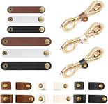 Viaky Leather Cable Straps Multi Color Handmade Leather Cord Organizer Portable Cable Tie Keeper Earphone Winder USB Cable Management (60, Black+White+Brown)