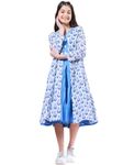 Pspeaches Girl's Cotton Woven Calf Length Dress (IW-FIROZIBOOTI-10-12Y_Blue