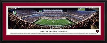 Texas A&M Football - 44x18-inch Panoramic Deluxe Framed Picture with Mat