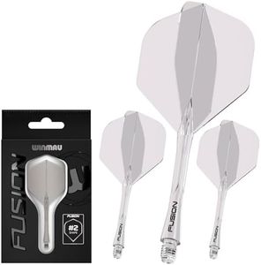 Winmau Darts Fusion Integrated Flight & Shaft System - No.2 Shape & Design - Clear Colour, Intermediate Length