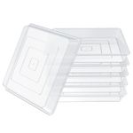 TAQIXI 6 Pack Square Clear Plant Saucer 6 8 10 12 14 16 Inch, Durable Thick Plant Pot Dish for Flower Pot, Plastic Plant Tray to Catch Water for Indoor Outdoor(6 Inch, Clear)