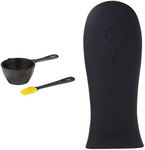 Lodge LMPB21 Cast Iron Melting Pot with Silicone Basting Brush + Lodge ASHH11 Silicone Hot Handle Holder