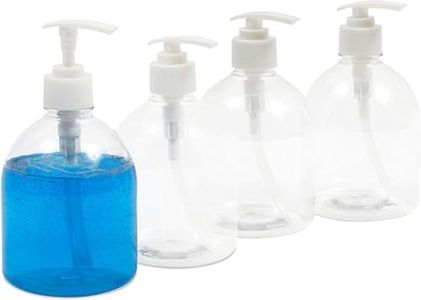 Clear Plastic Pump Bottle Dispensers (17 oz, 4 Pack)