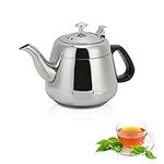 1.5L/2L Tea Pots,Stainless Steel Teapot,Easy Pour Tea Kettle Spill-Free Stove Top Coffee Pot Heat-Resistant Handles Mirror Finish Spout Tea Pots with Filter for Restaurants,Family or Party