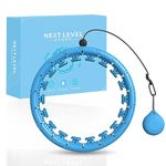 NEXT LEVEL STUFF Smart Weighted Hula Hoop Ring – 24 Detachable Links – Perfect For Weight Loss and Fitness Hoola Hoops with Ball for Women and Men – Hulla Hoops 360° Auto Spinning for Adults – Blue