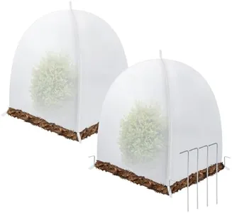 2 Pcs Winter Plant Covers with Stakes, Frost Protection Tent for Shrubs and Bushes , Waterproof, Reusable & Easy Setup , Suitable for Keeping Outdoor Plants Warm in Winter and Sun protection in summer