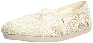 TOMS Women's Moroccan Corchet Alpargata Loafer Flat, Off-white, 6 UK