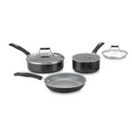 Cuisinart PURELYCERAMIC™ 5-Piece Non-Stick Pots and Pans Set, PFAS and PFOA Free, Black (57I-5BKGBC)