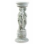 Design Toscano KY992 Chatsworth Manor Neoclassical Furniture Pedestal Column Plant Stand, Polyresin, Antique Stone, 71 cm