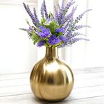 Behoma Metal Flower Vase for Home Dcor Living Room Office Wedding | Table Decorative Item for Festivals Birthday Golden Vase 1Pcs (Flower not Included)